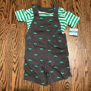 NWT two piece cotton shortalls